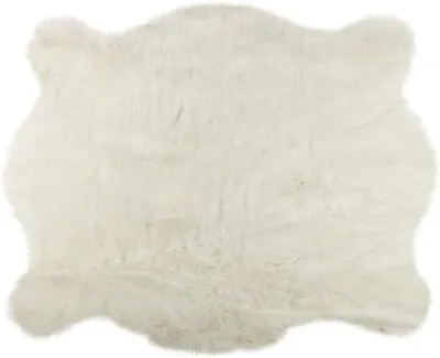 $140 • Buy Polar Bear Rug - Faux Fur/Faux Cowhide Cruelty Free Low Pile Rug 5x7