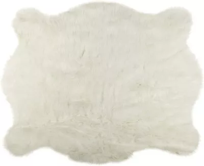 $140 • Buy Polar Bear Rug - Faux Fur/Faux Cowhide Cruelty Free Low Pile Rug 5x7