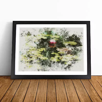 Pink Water Lily Flower Vol.1 Wall Art Print Framed Canvas Picture Poster Decor • £16.95