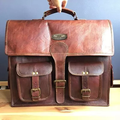 Genuine Vintage Class Leather Bag Men's Messenger Shoulder Laptop Bag Briefcase • $55.46