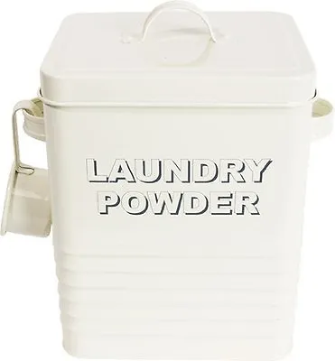 Laundry Powder Tin Storage Box Washing Utility Tablet Home Retro Container New • £9.95