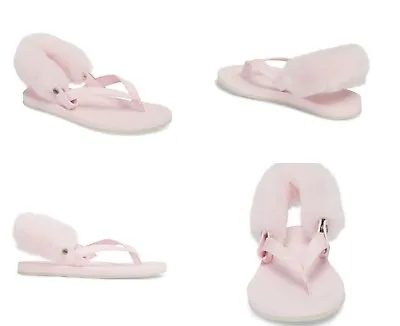 Ugg Laalaa Sheepskin Flip Flops Seashell Pink Color Size 5 Us Womens • $31.47