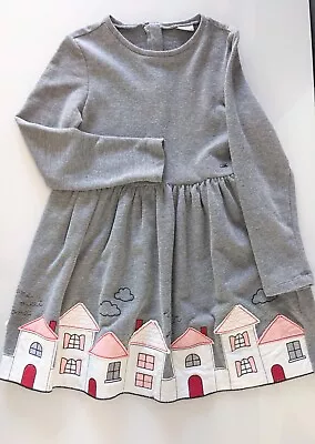 Mayoral Girl Embroidery Grey Village Dress Size 7 • $20