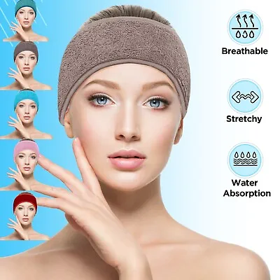 Headband Facial Spa Hair Band Makeup Hair Wrap Adjustable Towel Cotton Pack Of 2 • £2.99