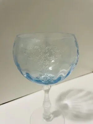 Fostoria Blue Navarre Magnum Etched Crystal Wine Glass • $179