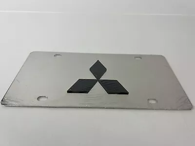 Mitsubishi Black Logo Silver/Chrome License Plate 3D Engraved New Sealed • $49.99