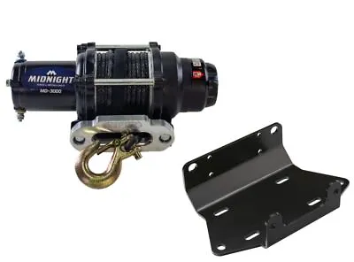 Viper 50 Ft Midnight Winch 3000 Lb Black W/ Mount For Yamaha Grizzly 550 2009-14 • $209.98