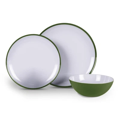 £23.99 • Buy Kampa Melamine Fern Green 12 Piece Dining Set Caravan Camping Campervan Picnic