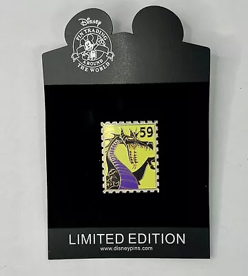 Disney Shopping Maleficent Postage Stamp Pin LE 300 RARE - NEW ON CARD • $99.50