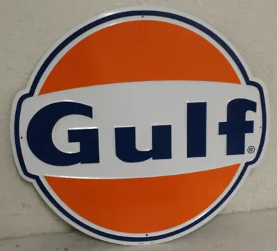 Large Vintage Style 24  Gulf Gas Station Signs Man Cave Garage Decor Oil Can • $39.99