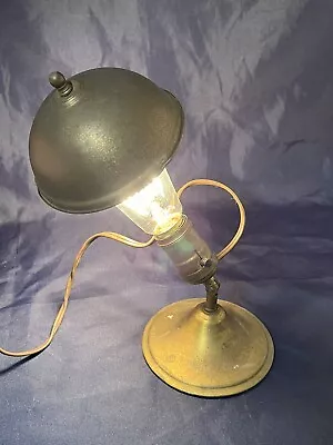 Antique WALLACE LAMP Articulating Industrial Clip-on Lamp Matching Shade Works!! • $69.99