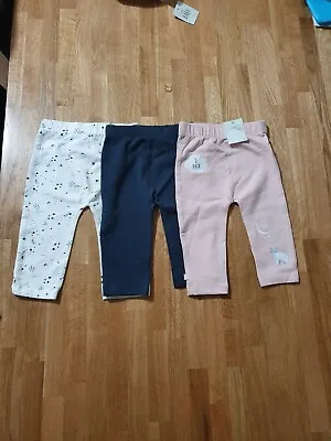 Baby Girls 3-6 Months  3 Pair's Of Leggings Pink Multi Colour By George Asda  • £8.99