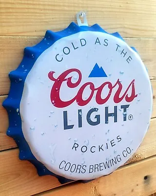 Coors Light Beer Bottle Cap Metal Sign Man Cave Bar Decor Beer Sign  • $18.99