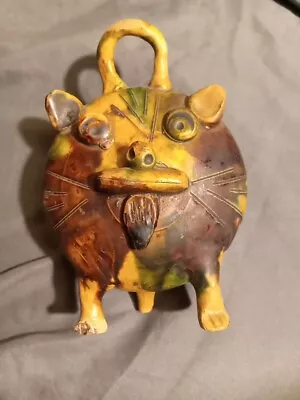 Vintage Roly Poly Mexican Pottery Pig Folk Art Decor • $20