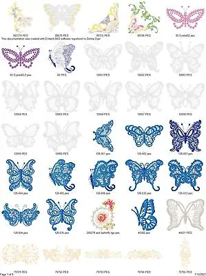 310 Lace Butterfly Collection Embroidery Machine Designs Pes Butterflies • $7.95