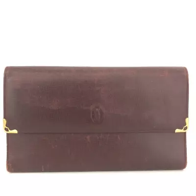 Must De Cartier Leather Long Trifold Wallet/1Y0235 • $1