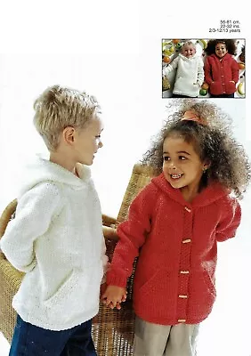 £3.99 • Buy KNITTING PATTERN Duffle Coat / Jacket With Hood In Chunky Yarn. Boy Or Girl.