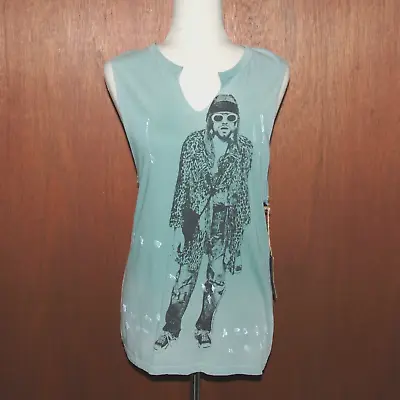 NWT TRUNK LTD Kurt Cobain Women's Sleeveless T Shirt Sz Small S Distressed • $27.95