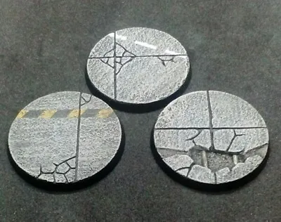 50mm Resin Bases X3 Concrete Urban Industrial Warhammer 40000 40k (unpainted) • £4.99