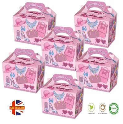 Girls Pink Make Up Fashion Party Boxes ~ Sleepover Birthday Bag - Food Gift Box • £3.39