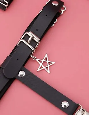 Leg Thigh Garter Belt Clip Gothic Star Witch Vampire Satanic Stud Body Jewelry • £19.27