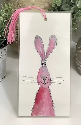 Bookmark / Page Marker Laminated Painting  Bunny Rabbit  Candy With Tassel • $10.95