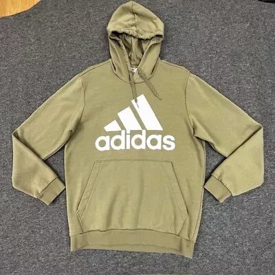 Adidas Hoodie Mens Size Large Long Sleeve Pullover Pouch Green • $15