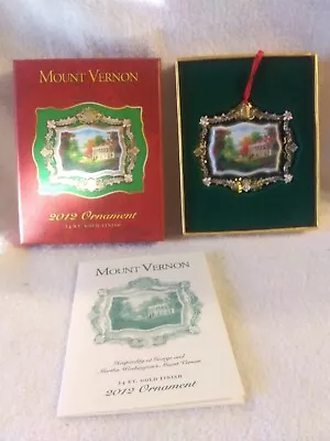 2012 Mount Vernon Christmas Ornament 24 Kt. Gold Finish • $19.99