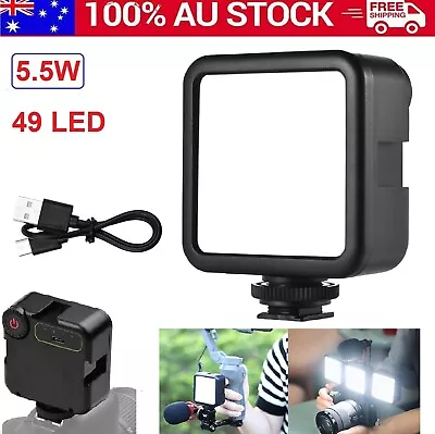 Rechargeable LED Camera Light For DLSR Camcorder Gimbal Macro Photography Video • $27.99