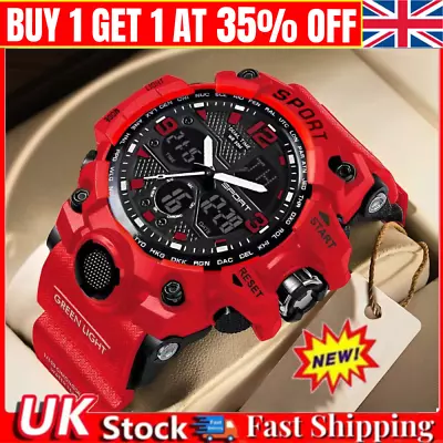 Mens Waterproof Watch Sport Military Analog Quartz Digital Wrist Watches • £9.99