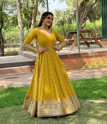 £41.99 • Buy Gown Salwar Kameez Suit New Party Wear Pakistani Indian Wedding Dress Bollywood