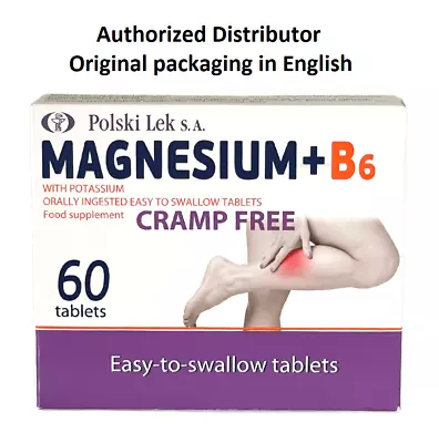 Magnesium B6 Cramp Free Potassium Supplement 60pcs Easy To Swallow Magnez B6 • £5.15