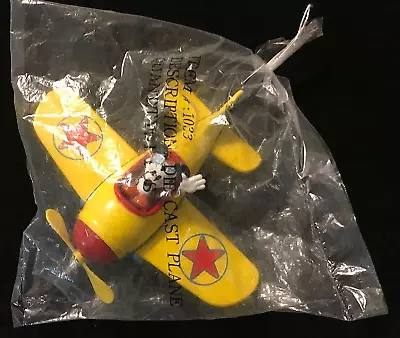 Vintage Walt Disney Mickey Mouse In Metal Yellow Airplane By Decopac NEW • $27.77