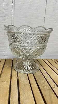 Vintage Cut Glass Pedistal Serving Bowl • $20