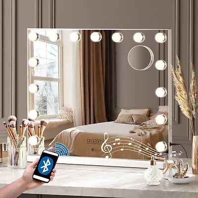 Oikiture Bluetooth Hollywood Makeup Mirror LED Light 60x52cm Vanity Mirrors • $149.90