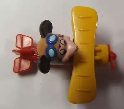 Vtg Mickey Mouse Diecast Plane Walt Disney No. PD-1 Bi-plane Airplane Pilot Red • $8