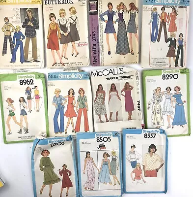 11 Vintage 1970s Sewing Patterns Jr. Teen Size 5/6-10T Cut Uninspected • $22.99