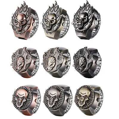 Creative Vintage Punk Skull Finger Ring Watches Elastic Band Men Women's Gift • $10.99