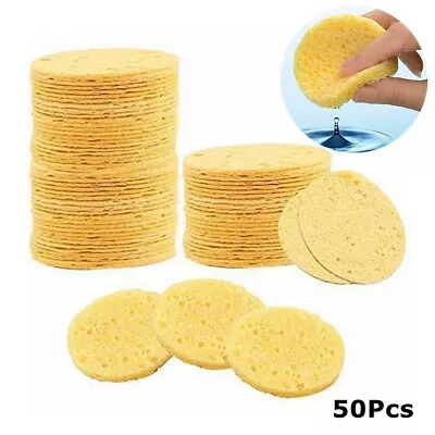 50 Pcs Cleansing Sponge Compressed Face Sponges Cellulose Facial Facial Sponges • £5.75