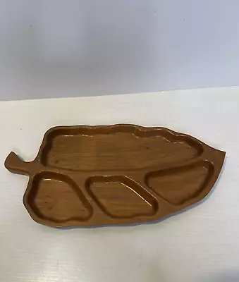 Carved Sweet Pecan Wood Tray By Overton Michigan USA Appetizers Nuts Candy • $25