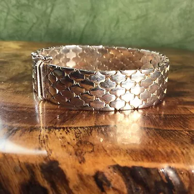 Milor Italian Sterling Silver Unique Panther Link Smooth Woven Bracelet ~ 7.5” • $74.99