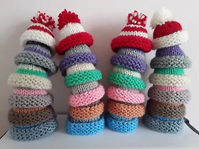 Hand Knitted Egg Cosy/cosies  Small Hats Set Of 4. • £3.99