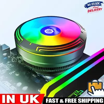 RGB CPU Cooler TDP 95W CPU Fans 124mm Ventilador 12V 4PIN PWM Fan For Intel AMD  • £12.39