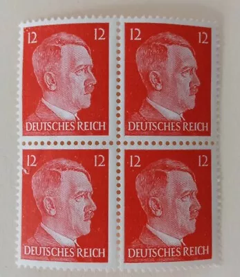 £3.79 • Buy Block Of 4 Hitler Stamps, Germany World War 2 Military Memorabilia, German Ww2