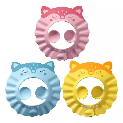 Baby Shower Cap Waterproof Baby Bath Head Cap Visor Ear Protection Washing Hair • £5.99