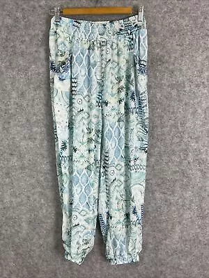 Unbranded Womens Boho Kaftan Print Embellished Pocket Cuff Harem Pants 10/SM (19 • $24