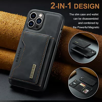 Fr IPhone 15 14 13 12 11Pro Max Magnet Leather Wallet Case Detachable Card Cover • $20.07