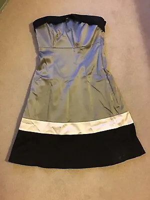 £7 • Buy Coast Strapless Green & Black Dress Size 8