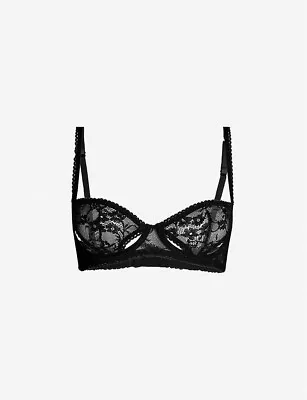 Coco De Mer Aphrodite Sexy Black Stretch Lace Plunge Bra 34f Rrp £125 Bnwt Rare • £29.99