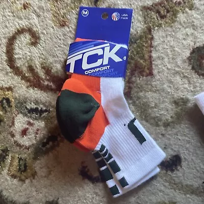 TCK NCAA Miami Hurricanes Collegiate Green Crew Socks Sz Med NIP • $15